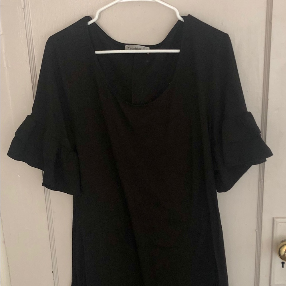 Black dress with ruffle detail